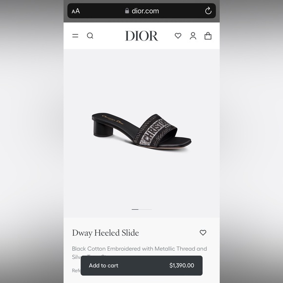 Dway Heeled Slide Black with Metallic Thread and Silver-Tone Strass - Picture 11 of 13